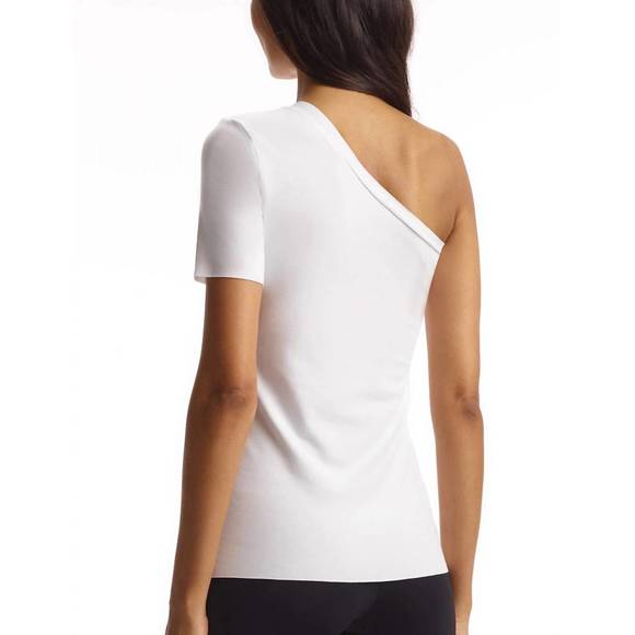 NEW COMMANDO essential cotton one-shoulder tee in white - Picture 2 of 2